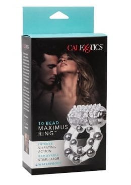 Waterproof Maximus Enhancement Ring With 10 Stroker Beads Clear