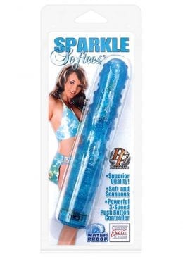 SPARKLE SOFTEES NUBBIE GLITTERED MASSAGER WATERPROOF 5 INCH BLUE