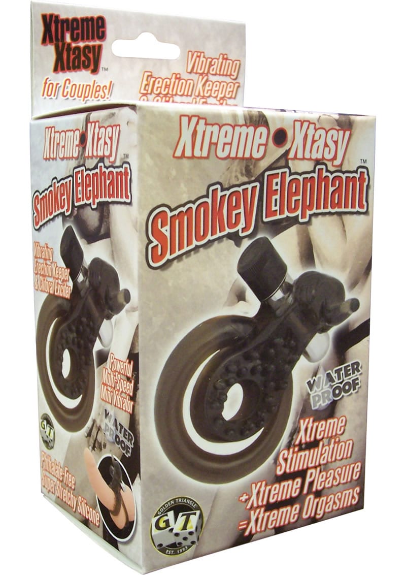 XTREME XTASY BLACK ELEPHANT VIBRATING COCK RING WATERPROOF