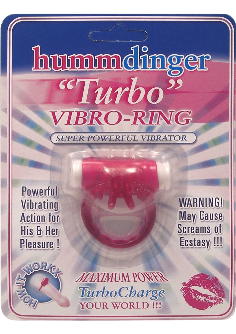 Humm Dinger Super Turbo Vibrating Cock Ring Magenta