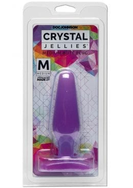 Crystal Jellies Medium Butt Plug Sil A Gel Purple