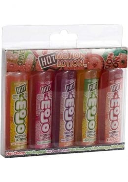 Hot Motion Lotion Flavored Water Based 1 Ounce Assorted 5 Per Pack