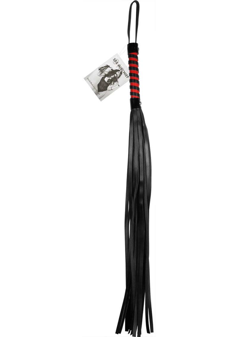 Sex and Mischief Red And Black Stripe Flogger