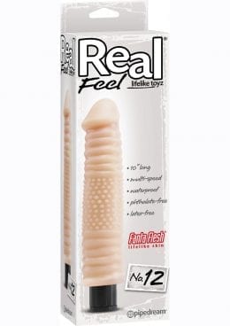 Real Feel Lifelike Toyz No. 12 Realistic Vibrating Dildo 10.5in - Vanilla