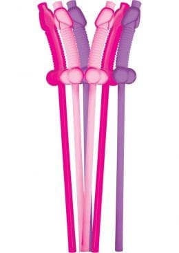 Bachelorette Party Flexible Dicky Super Straws 10 Per Pack