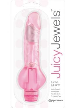 Juicy Jewels Rose Quartz Vibrator Waterproof Pink