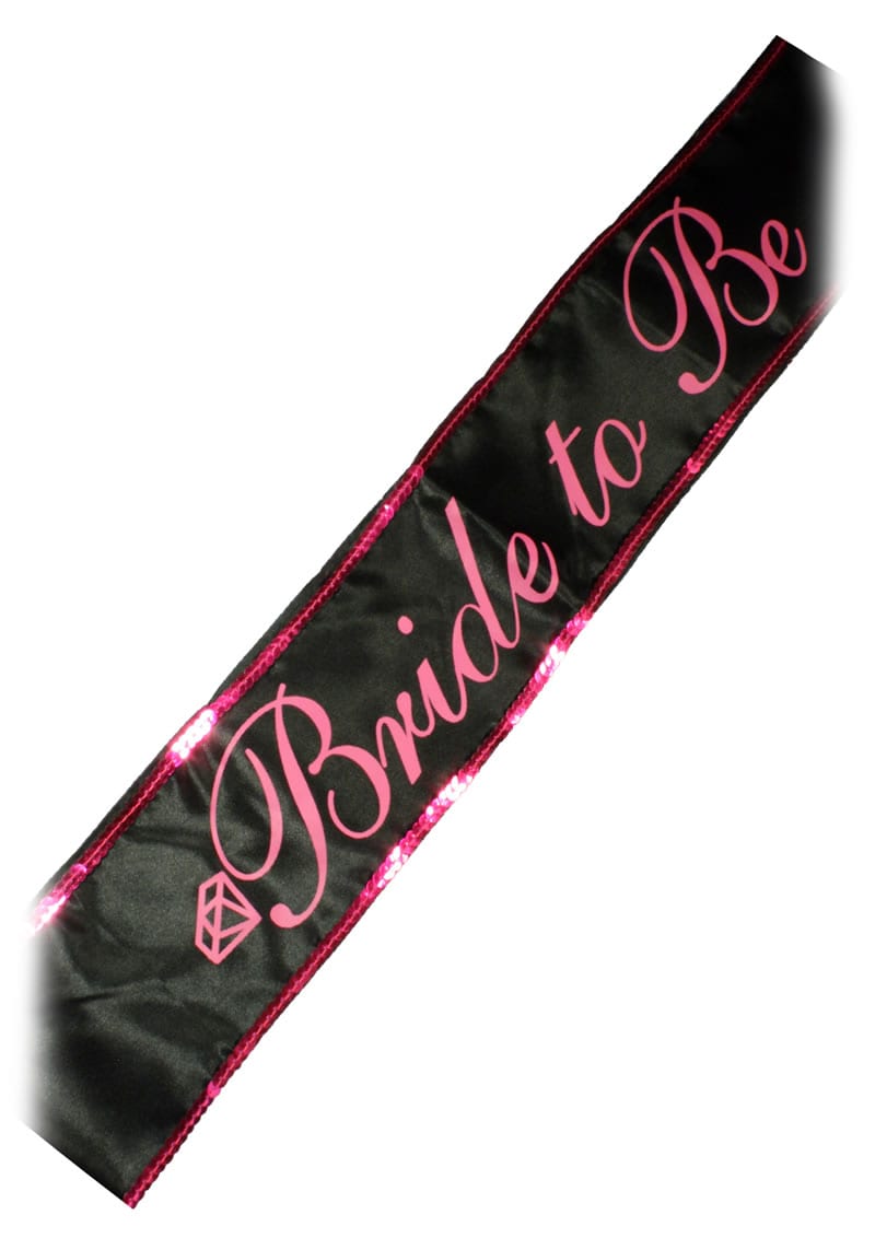Bride To Be Adjustable Party Sash Black/Pink