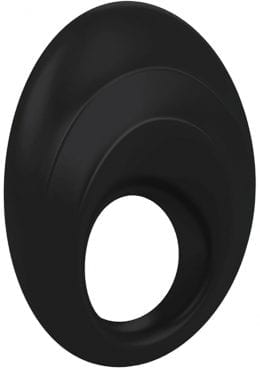 Ovo B5 Silicone Cock Ring Waterproof Black And Chrome