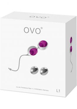 Ovo L1 Silicone Love Balls Waterproof White And Light Violet