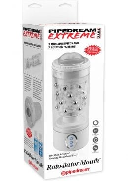 Pipedream Extreme Roto Bator Mouth Masturbator Clear 9.5 Inch