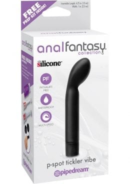 Anal Fantasy Collection P-Spot Tickler Silicone Vibe Waterproof Black 4.75 Inch