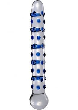 Icicles No 50 Textured Glass Probe Blue/Clear 7 Inch