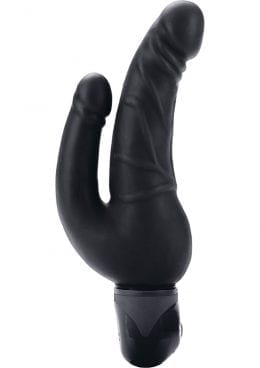 Bendie Power Stud Over and Under Double Dildo Waterproof Black