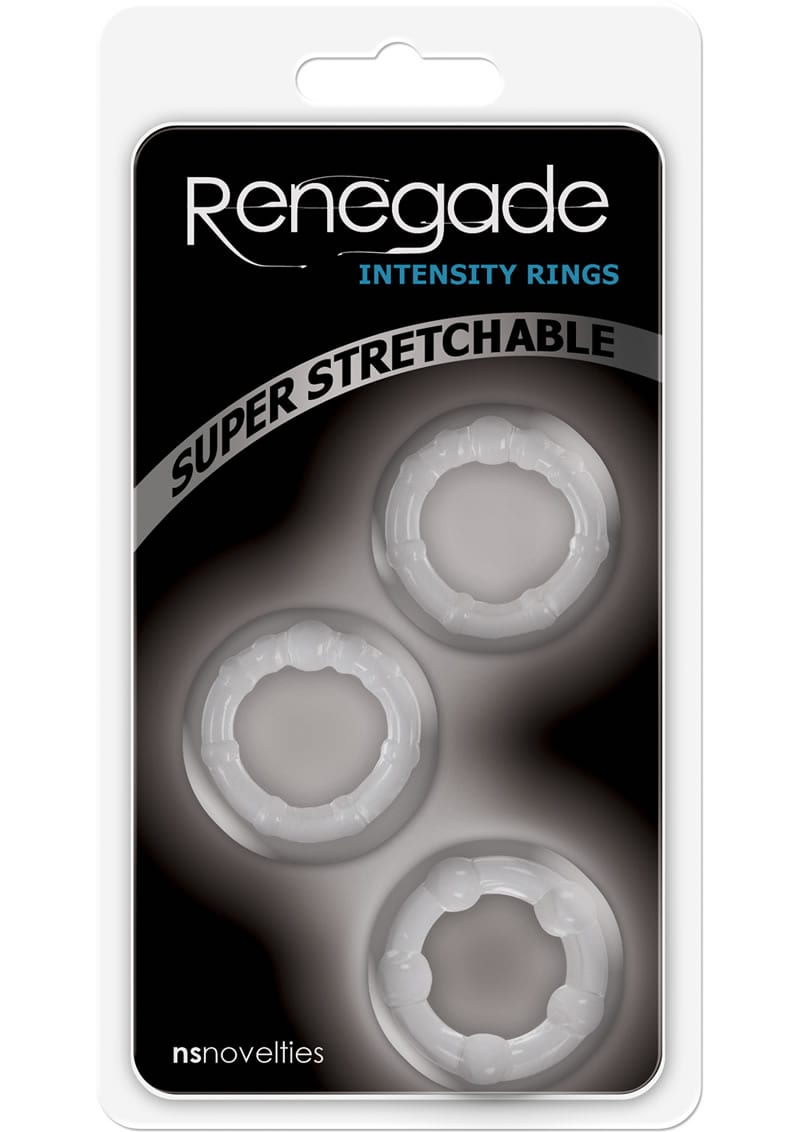 Renegade Intensity Rings Cockrings Clear 3 Each Per Pack