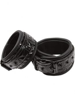 Sinful Vinyl Wrist Cuffs Black