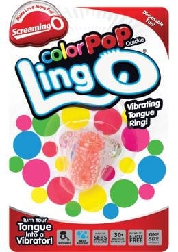 Screaming O Color Pop Quickie Lingo Silicone Vibrating Tongue Ring Waterproof Orange