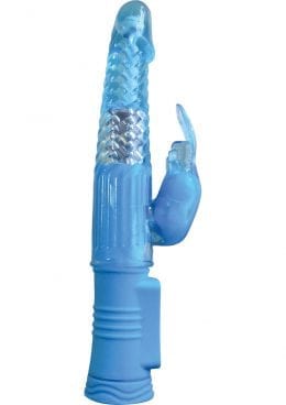 4play Deluxe Slim Rabbit Vibe Waterproof Blue