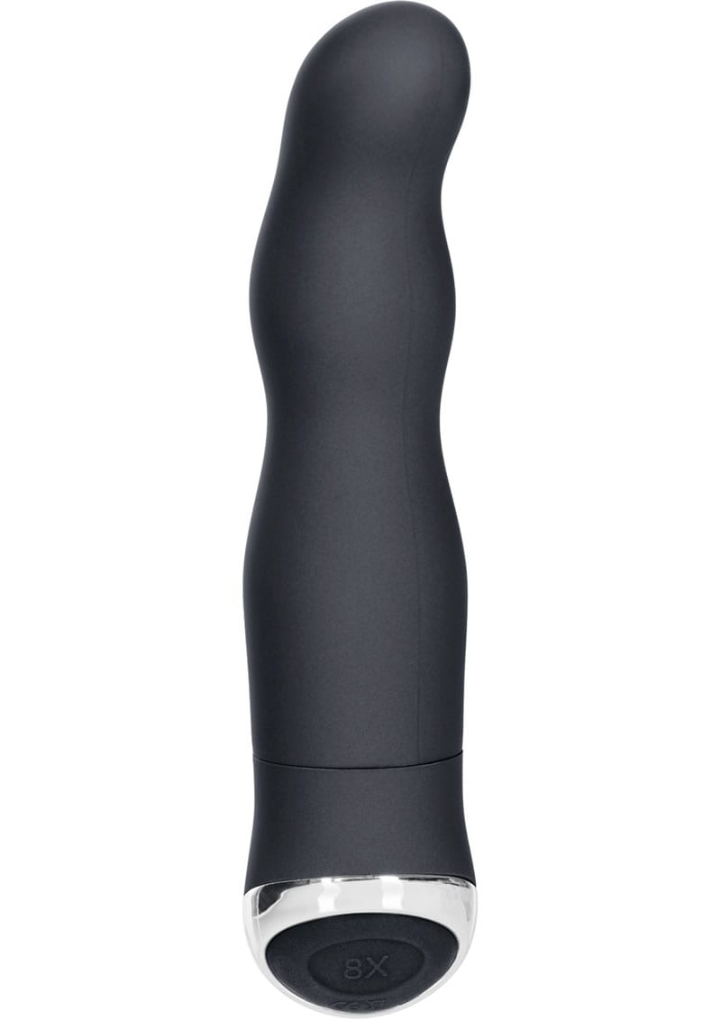 8 Function Classic Chic Curve Vibrator Waterproof Black 4.25 Inch