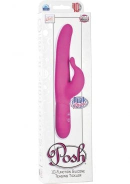 Posh 10 Function Silicone Teasing Tickler Dual Motor Vibe Waterproof Pink 4.25 inch