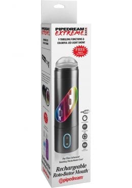 Pipedream Extreme Rechargeable Light Up Roto-Bator Mouth Masturbator
