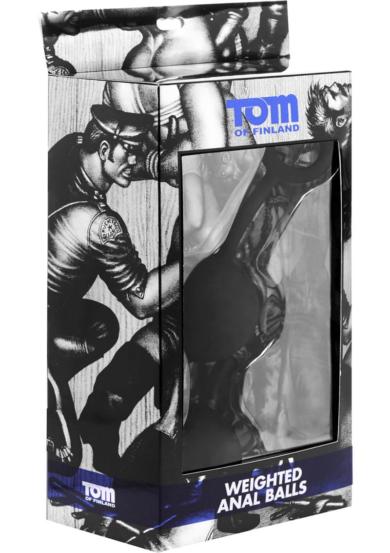 Tom Of Finland Weighted Silicone Anal Balls Black 9.5 Inch