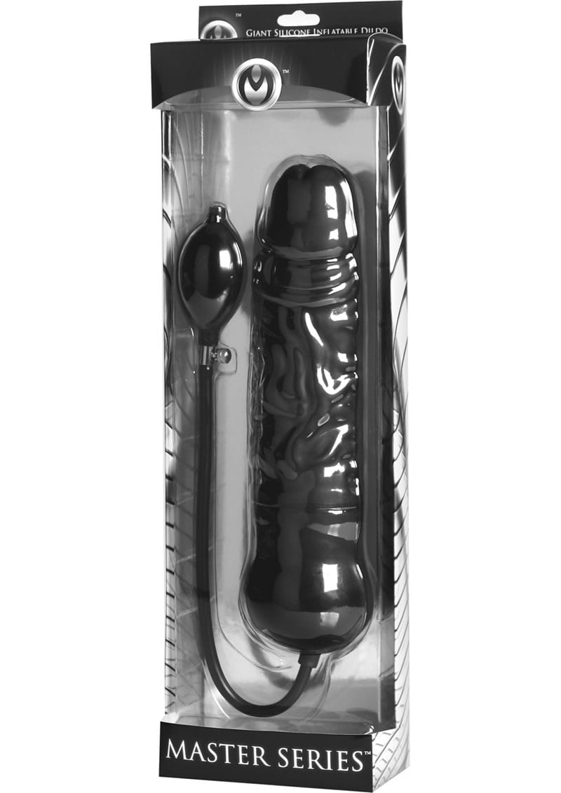 Master Series Leviathan Giant Inflatable Dildo With Internal Core Black 13.5 Inch