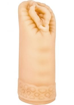 M For Men Sexy Snatch Pussy Beaded Stroker Beige 5.75 Inch