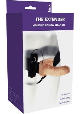 Kinx Extender Hollow Vibrating Strap On 6 Inch