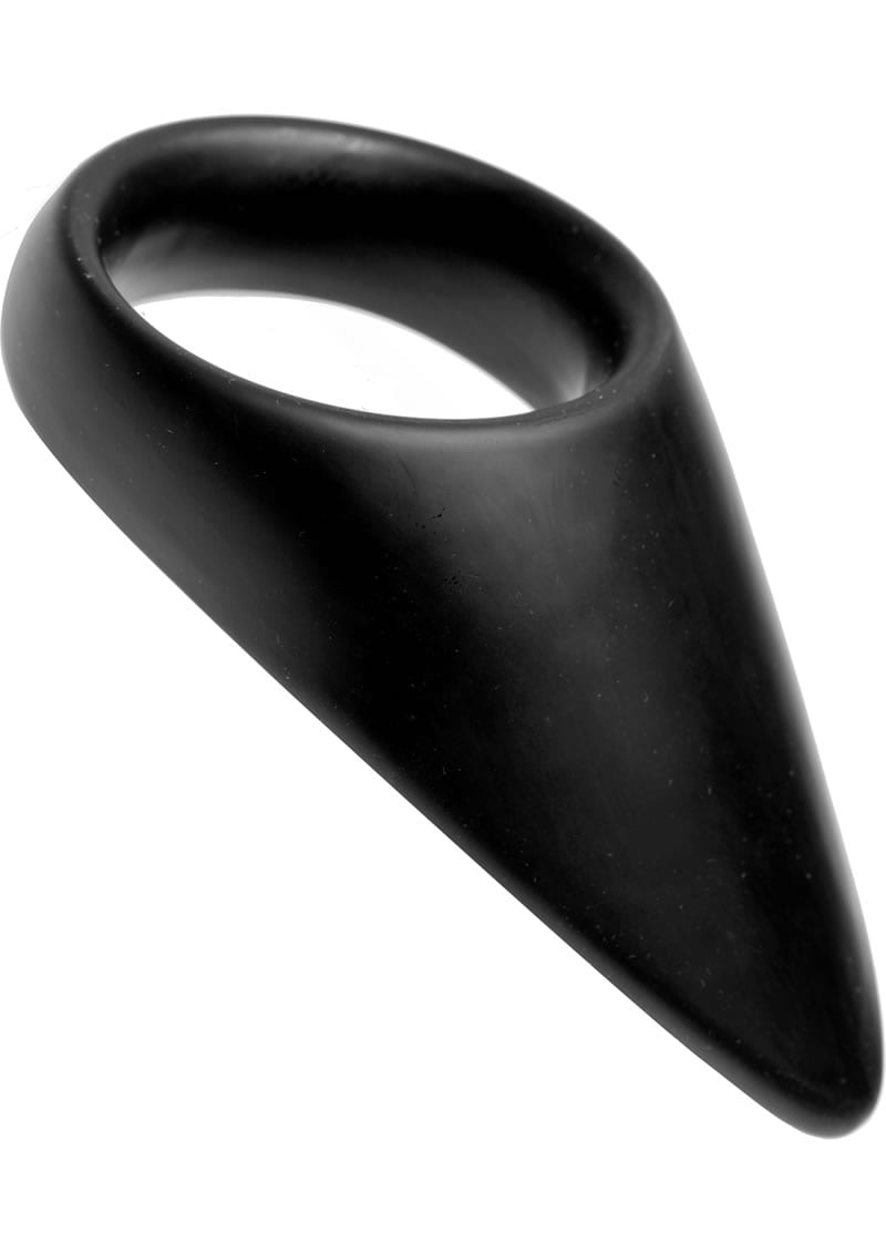 Master Series 2 Inch Taint Teaser Silicone Cock Ring and Taint Stimulator Black 4.75 Inch