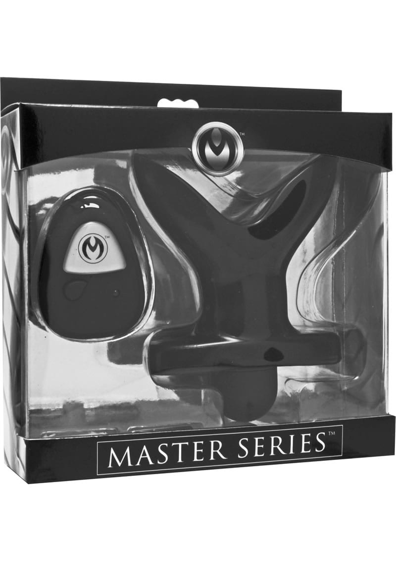 Master Series Ass Anchor Remote Control Vibrating Expanding Anal Plug Black 3.75 Inch