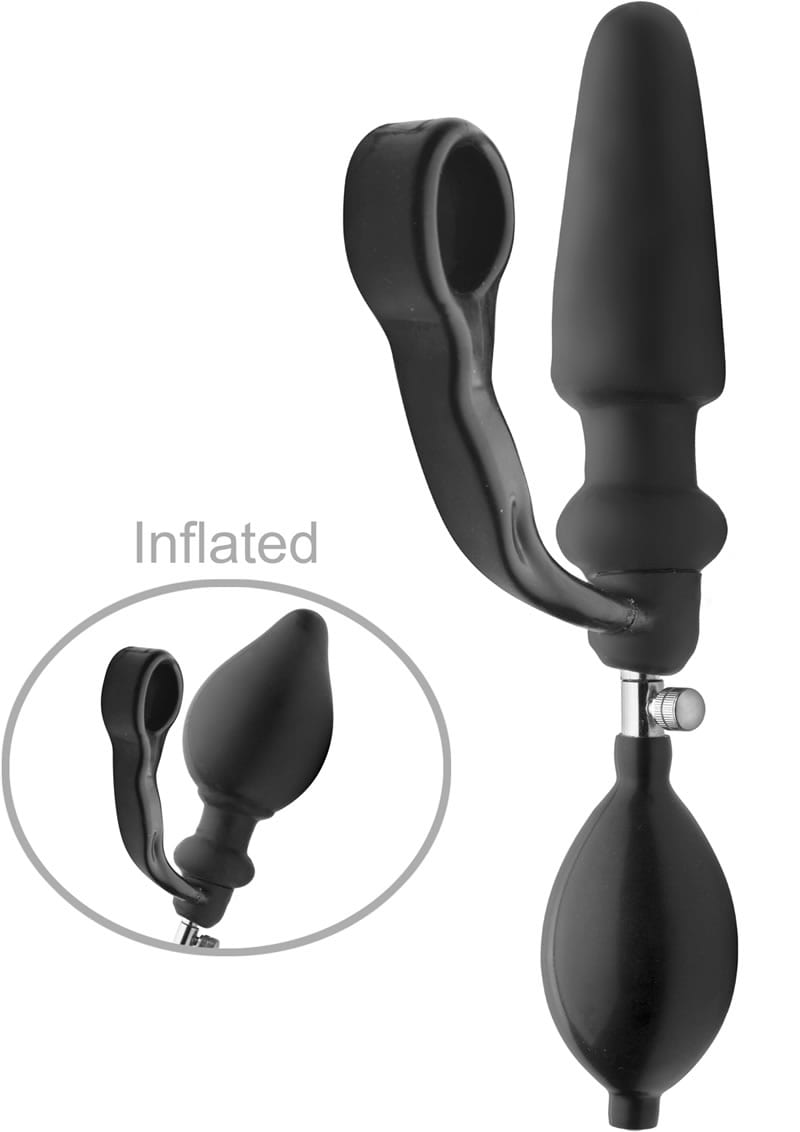 Master Series Exxpander Inflatable Plug And Cockring Black