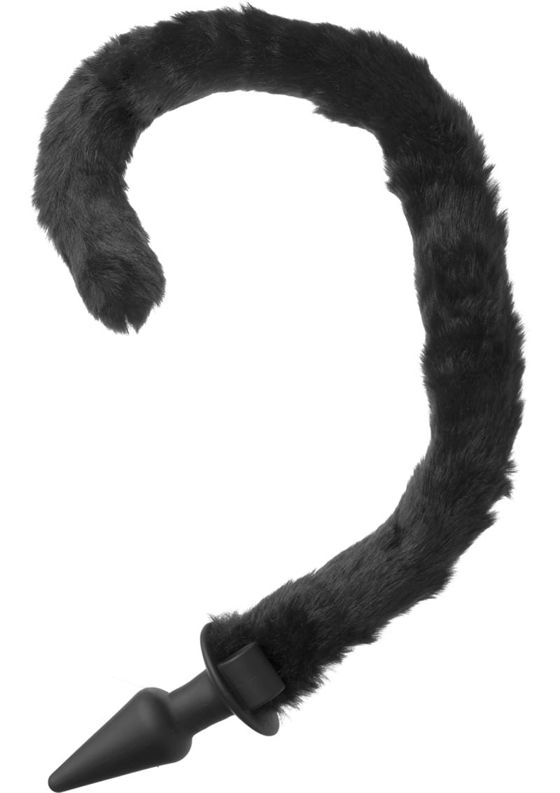 Frisky Bad Kitty Silicone Cat Tail Anal Plug Black 24 Inch