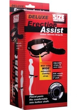 Size Matters Erection Assist Hollow Strap On Black 6 Inch