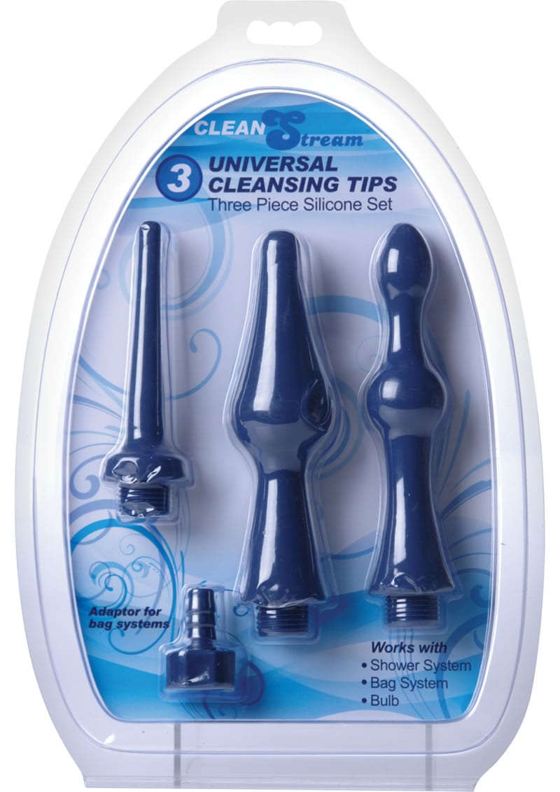 Clean Stream Universal Cleansing Tips Silicone Set Blue 3 Attachments Per Set