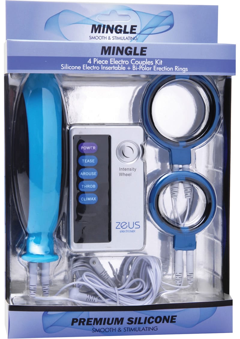 Zeus Mingle 4 Peice Silicone Electro Couples Kit Blue