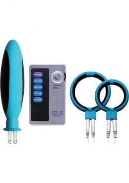 Zeus Mingle 4 Peice Silicone Electro Couples Kit Blue