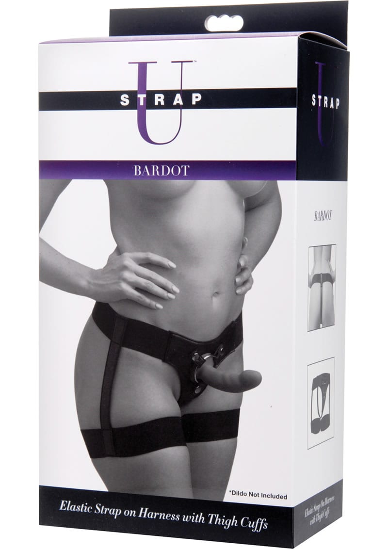 Strap U Bardot Elastic Harness With Thigh Cuffs Black