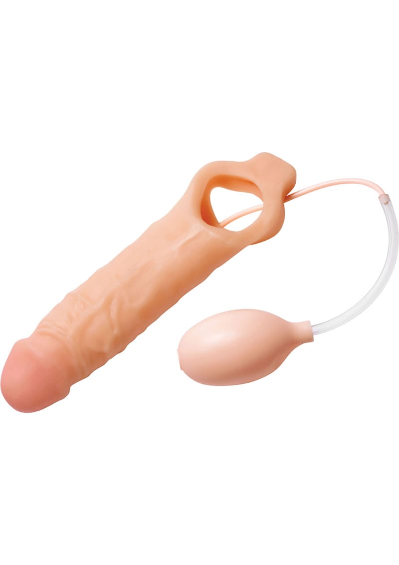 Size Matters Realistic Ejaculating Penis Sheath Squirting Penis Enhancer Flesh