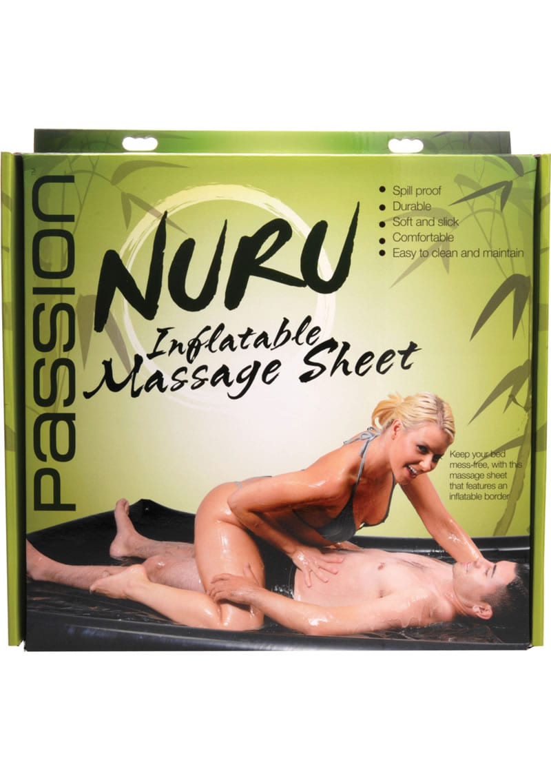 Nuru Inflatable Border Vinyl Massage Sheet Black