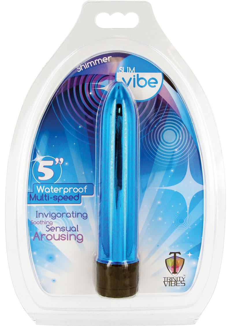 Trinity Vibes Shimmer Slim Vibe Waterproof Blue 5 Inch