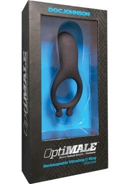 Optimale Rechargeable Vibrating Silicone C Ring Waterproof Black