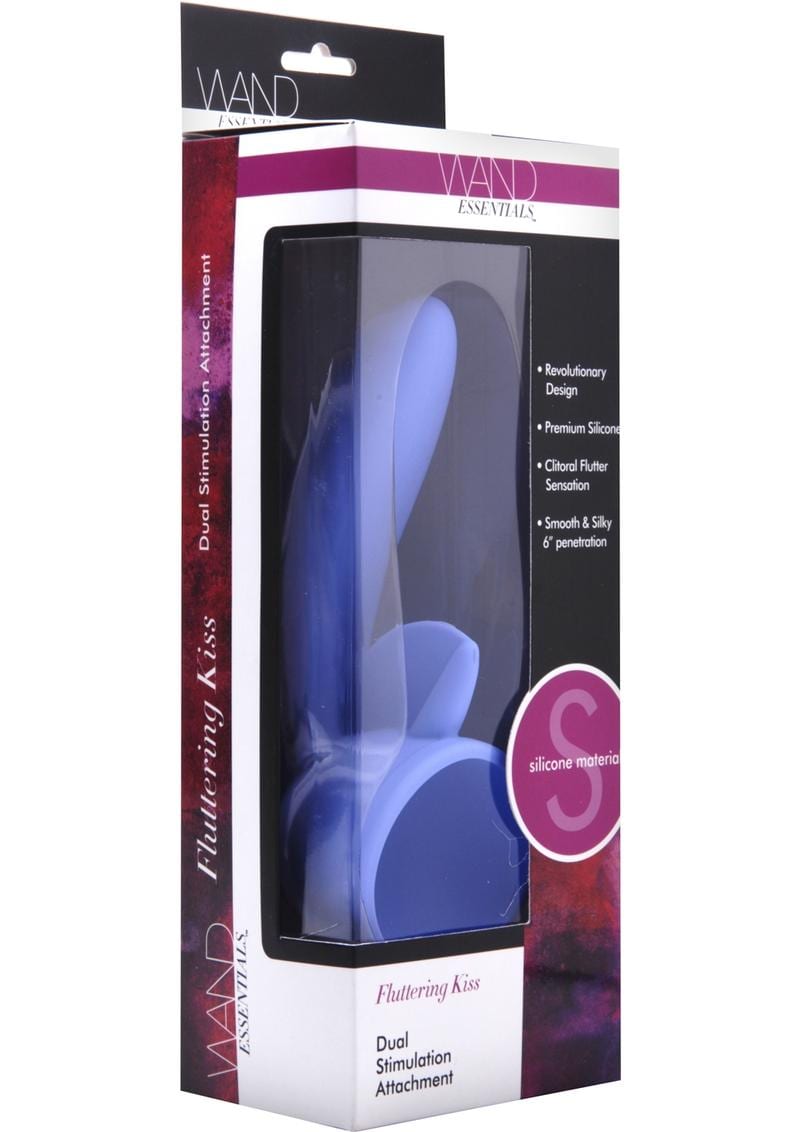 Wand Essentials Fluttering Kiss Dual Stimulation Silicone Wand Attachment Purple