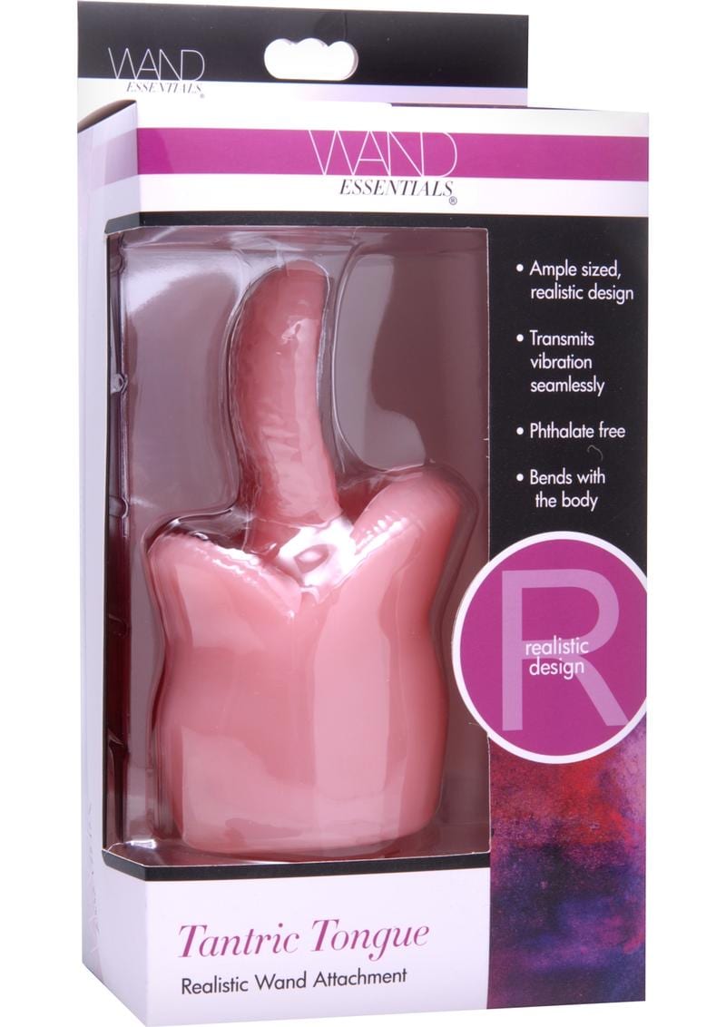 Wand Essentials Tantric Tounge Realistic Wand Attachment Pink