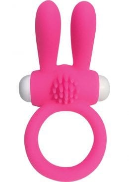 Neon Silicone Rabbit Ring Waterproof Pink