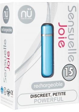 Nu Sensuelle Joie Discreet 15 Function USB Rechargeable Bullet Waterproof Blue 2.5 Inch