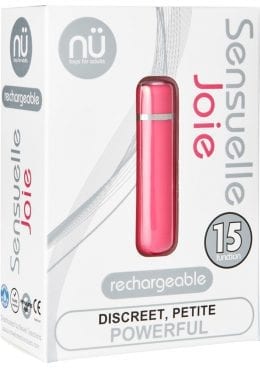 Nu Sensuelle Joie Discreet 15 Function USB Rechargeable Bullet Waterproof Pink 2.5 Inch
