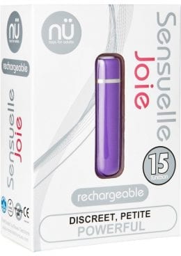 Nu Sensuelle Joie Discreet 15 Function USB Rechargeable Bullet Waterproof Purple 2.5 Inch