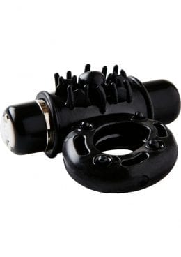 Nu Sensuelle Bullet Ring 7 Function Silicone Rechargeable C Ring Waterproof Black