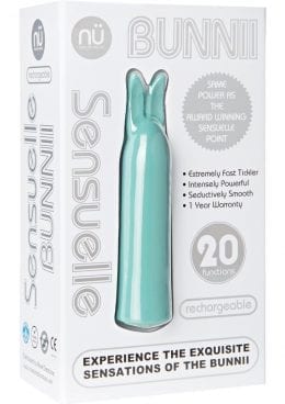 Nu Sensuelle Bunnii 20 Function Silicone USB Rechargeable Vibe Waterproof Teal Blue