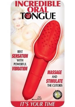 Incredible Oral Tongue Silicone Vibe Waterproof Red 6.25 Inch